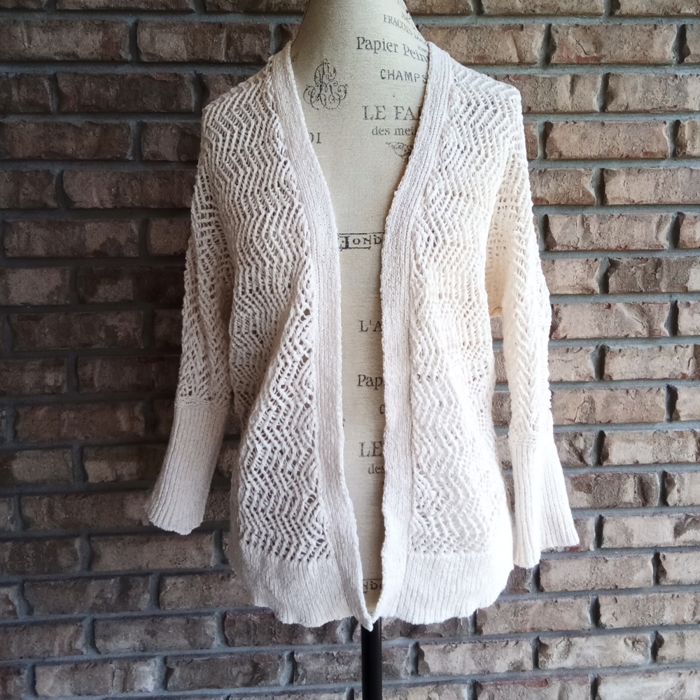 Tahari Open Front Knit Cardigan Sweater.